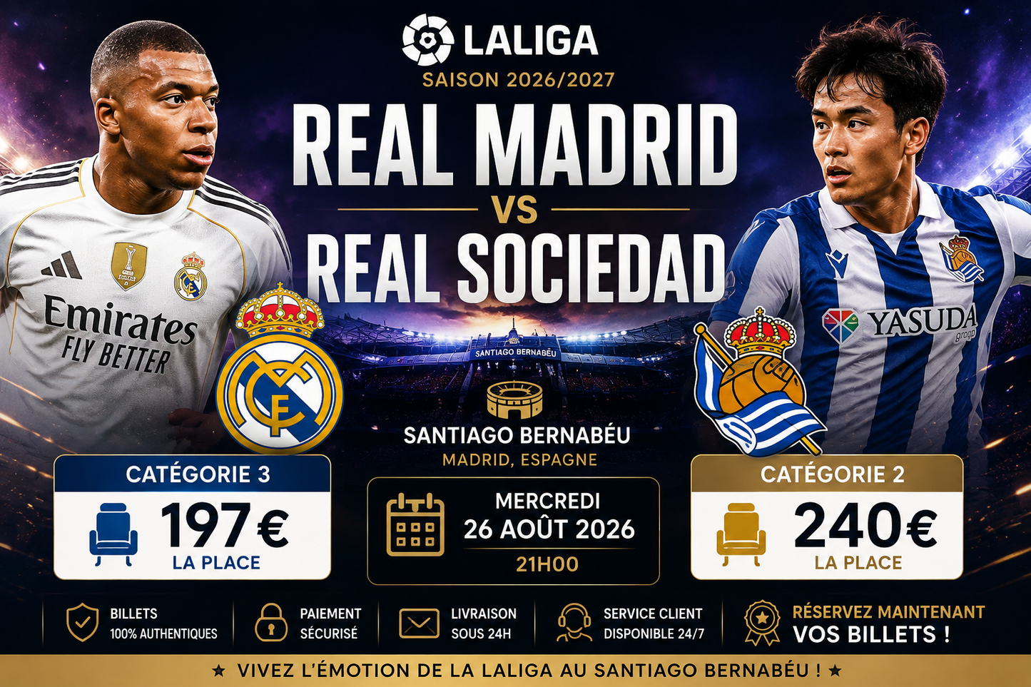 Billets Real Madrid vs Real Sociedad – LaLiga EA SPORTS 2026/2027